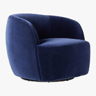 Upholstered Single Round Armchair Durable Using Luxury Wooden Frame