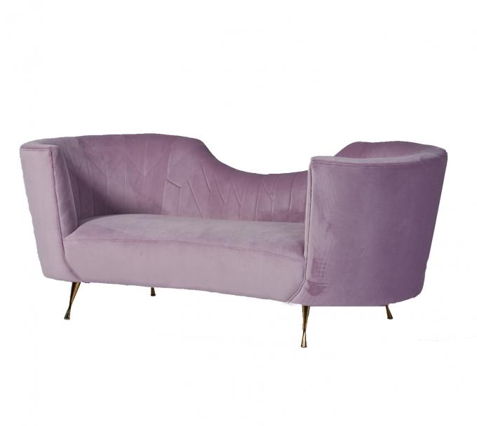 Tapicerka Unique Arc Baby Pink Curved Velvet Couch 0