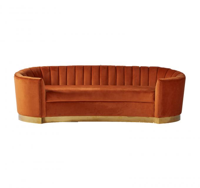 Nowoczesna sofa w europejskim stylu z pomarańczowym aksamitem 0