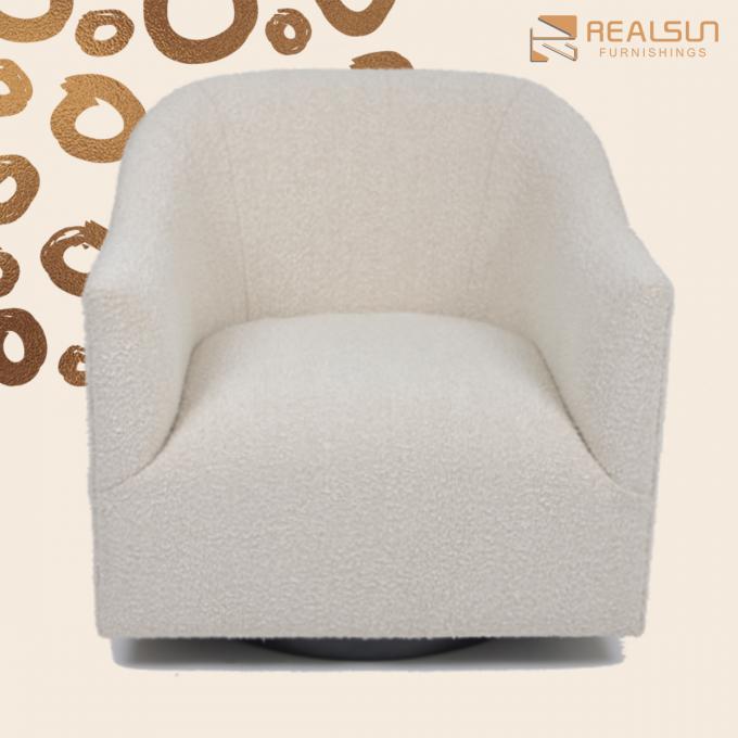 Nowoczesny salon z luksusową tkaniną Fluffy Single Beige Fotel 0