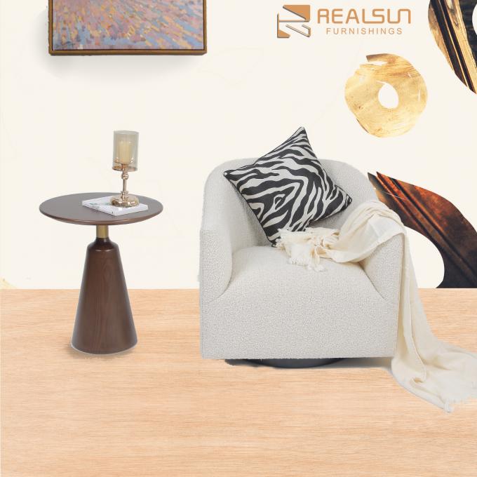 Nowoczesny salon z luksusową tkaniną Fluffy Single Beige Fotel 2