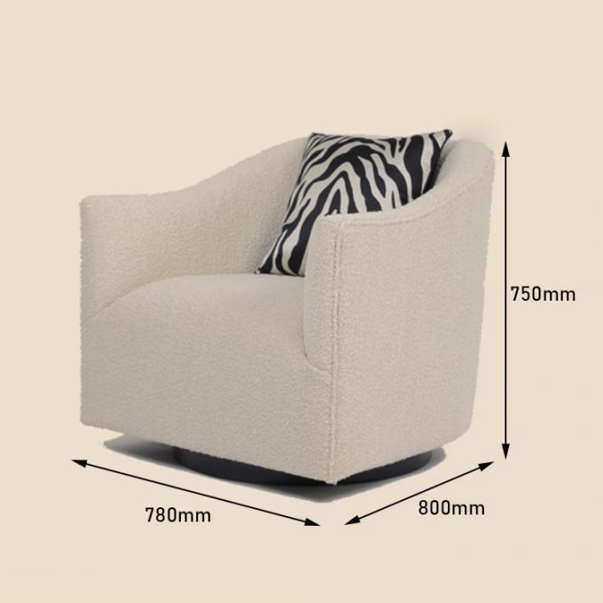 Nowoczesny salon z luksusową tkaniną Fluffy Single Beige Fotel 3