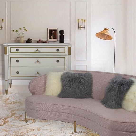 Curve Modern Fabric Velvet Salon 3-osobowa Sofa 1