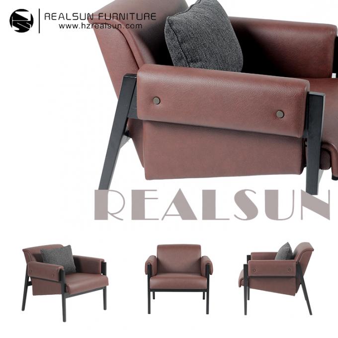 Zestaw mebli hotelowych Metalowa rama ze skóry PU Okazjonalna wysokość krzesła 73 cm 1