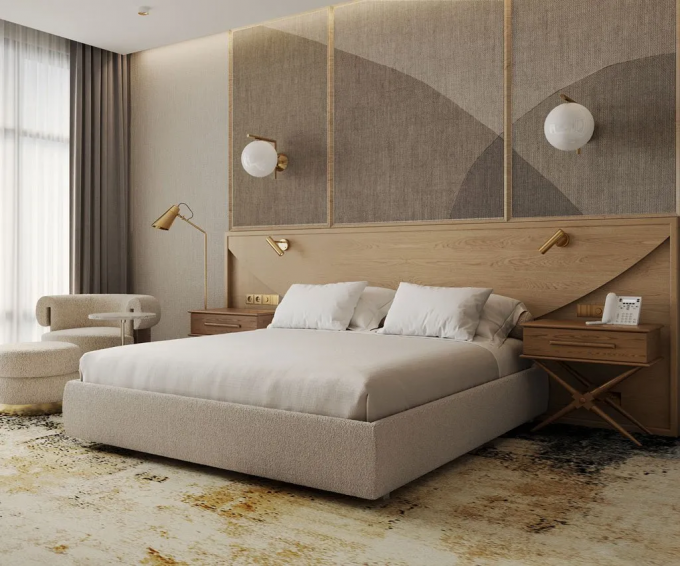 Zestawy mebli do sypialni hotelowych do 5-gwiazdkowych pokoi hotelowych Meble do sypialni z litego drewna 1