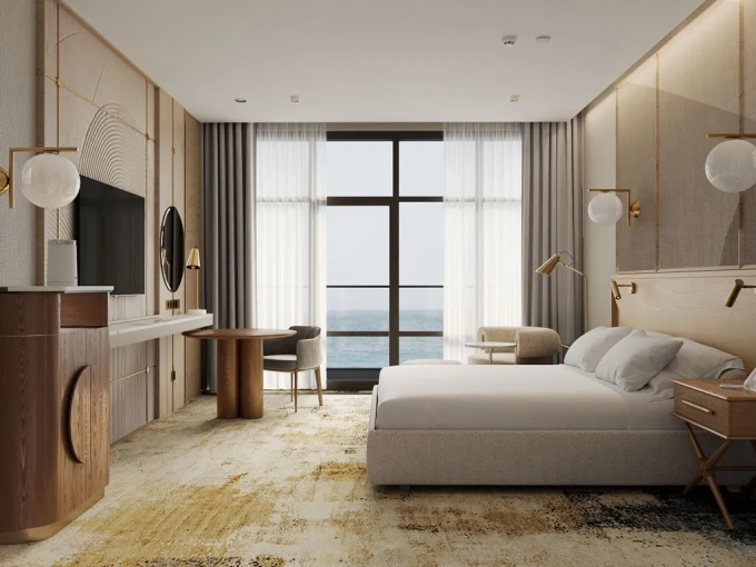 Zestawy mebli do sypialni hotelowych do 5-gwiazdkowych pokoi hotelowych Meble do sypialni z litego drewna 2