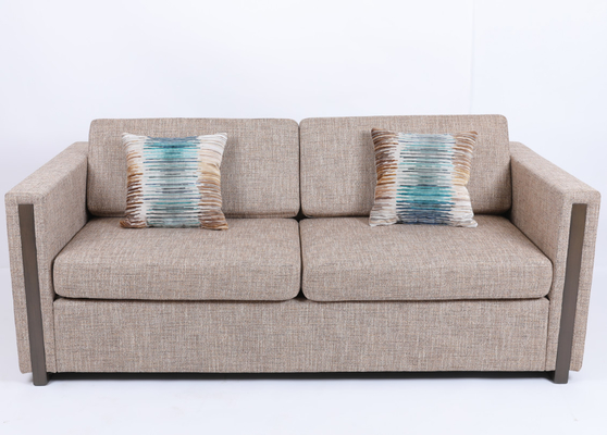 kupować Tkanina tapicerowana drewnianym ramieniem Hotel Queen Sofa Sleeper Luksusowy nowoczesny design produkcja online