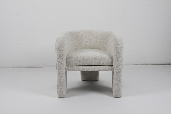 kupować Leniwa sofa z owczej wełny Kremowy biały fotel Boucle Lamb Wool Lounge Accent Single produkcja online