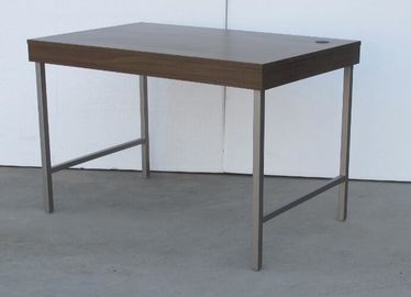 kupować Drewniane biurko do pisania z metalowymi nogami do nauki / jadalni, ciemny kolor produkcja online