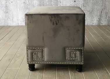 kupować Velvet Fabric Ottoman Bench Cube do łóżka końcowego, kolor szary produkcja online