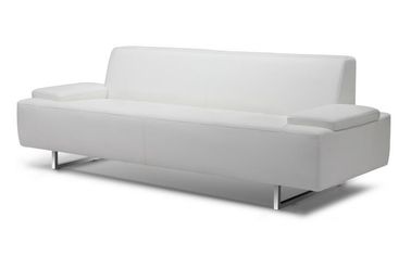 kupować Prosta konstrukcja Współczesna skórzana sofa Metalowa noga z 3 miejscami, wysokość siedziska 18 '' produkcja online