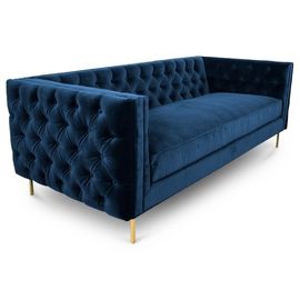 kupować Złota metalowa noga nowy model czarnego aksamitu tkaniny z guzikami tufted zestawy sof na ślub, sofa do salonu produkcja online