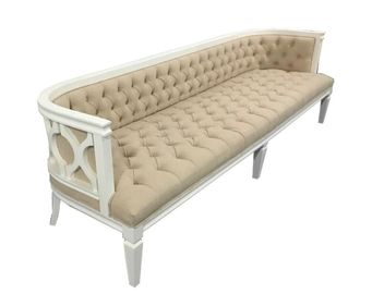 kupować Narożnik z naturalnego drewna dębowego Chesterfield, kanapa Chesterfield z białym wykończeniem produkcja online