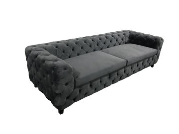 kupować Czarna aksamitna sofa chesterfield z guzikami do salonu produkcja online