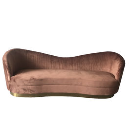 kupować Żółta aksamitna sofa Chesterfield na sofę do salonu z metalową podstawą w kolorze gloden produkcja online