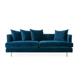 kupować Nowoczesny design w europejskim stylu Niebieska aksamitna sofa z metalową podstawą ze stali nierdzewnej produkcja online
