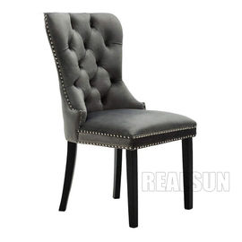 kupować Nowoczesny design Drewniane krzesła do jadalni Tkanina restauracyjna Tapicerowana Tufted Ring Back produkcja online