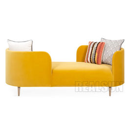 Dobra cena. Oslo Chaisesolid Sofa Home Drewniane meble z aksamitną tkaniną w jednolitym i żółtym kolorze w Internecie