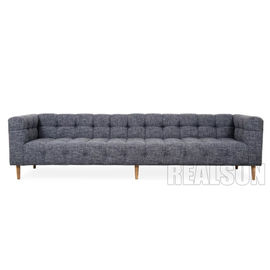kupować Składana tufting szara tkanina lniana Sofa do salonu orzechowe nogi i delikatnie produkcja online