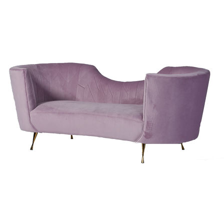kupować Tapicerka Unique Arc Baby Pink Curved Velvet Couch produkcja online