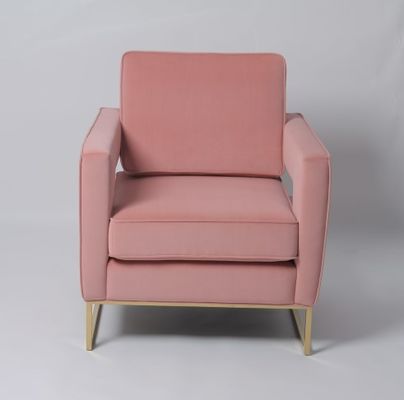 kupować Różowa aksamitna sofa do salonu wypoczynkowego z nogami ze stali nierdzewnej produkcja online