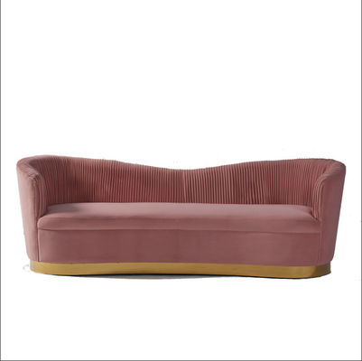 kupować Salon Tufted Velvet Smoky Pink Sofa z metalową podstawą produkcja online