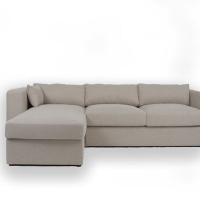 kupować Współczesna 3-osobowa sofa w kształcie litery L z białego aksamitu produkcja online