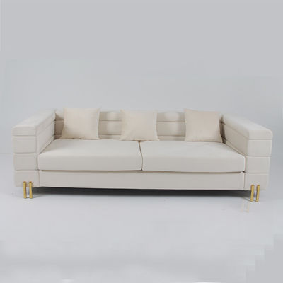 kupować 3-osobowa, 70cm, aksamitna, pikowana sofa ze smukłą metalową nogą produkcja online