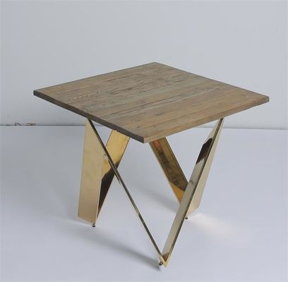 kupować 60x60x60cm Stolik kawowy do salonu w kształcie litery X z mosiężną nogą produkcja online