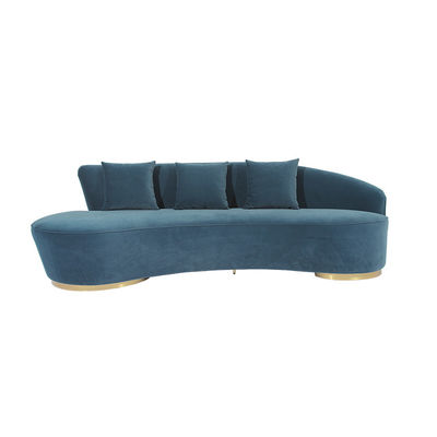 kupować Nowoczesna sofa z tkaniny aksamitnej owiniętej EPE z podstawą ze stali nierdzewnej produkcja online