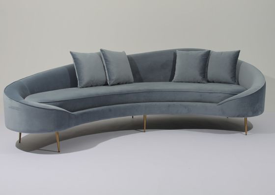 kupować W 260cm Aksamitna sofa z tkaniny Kanapa ze stali nierdzewnej do salonu produkcja online