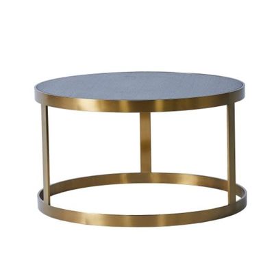 kupować Nowoczesny okrągły drewniany blat Metalowa rama ze stali nierdzewnej Stolik kawowy 90x52cm produkcja online