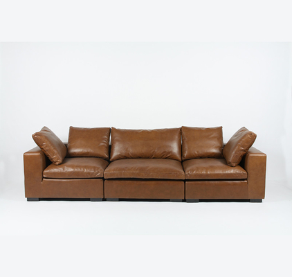 kupować Skóra bydlęca 3-osobowa Nowoczesna skórzana sofa do salonu produkcja online