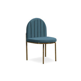 Dobra cena. Meble domowe Krzesło do jadalni Tufted Velvet z kanału Bule Channel Tufted Velvet z 4 metalowymi nogami z mosiądzu w kolorze złotym w Internecie