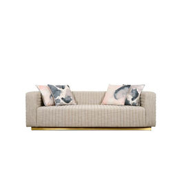 Dobra cena. American Classic Home Furniture Sofa do salonu 4-osobowa Chesterfield Nowoczesna sofa z tkaniny lnianej w Internecie