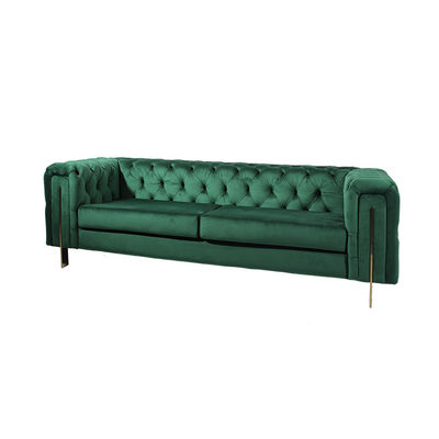 Dobra cena. Pianka o wysokiej gęstości Salon 3-osobowa sofa z aksamitu z metalową podstawą w Internecie