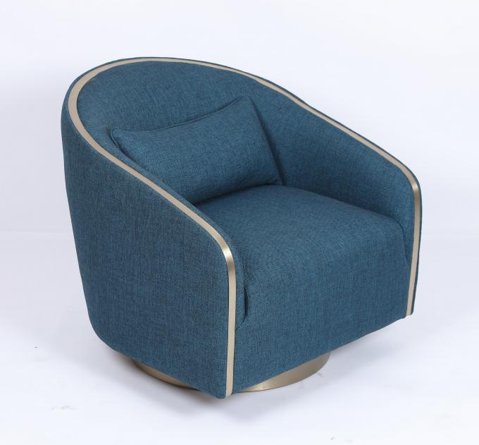 Nowoczesna wygodna niebieska tkanina Pojedynczy fotel Fotel Sofa Do sypialni hotelowej 0