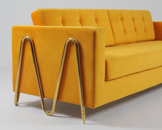 Nowoczesna sofa do salonu z aksamitną tapicerką 2240x960x820mm 4