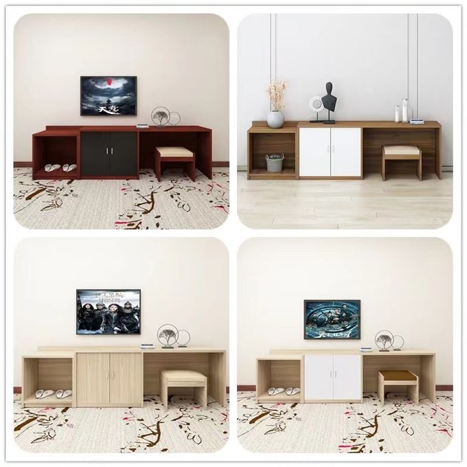 Nowoczesny hotelowy zestaw szafek TV z litego drewna zestaw mebli hotelowych do sypialni 0